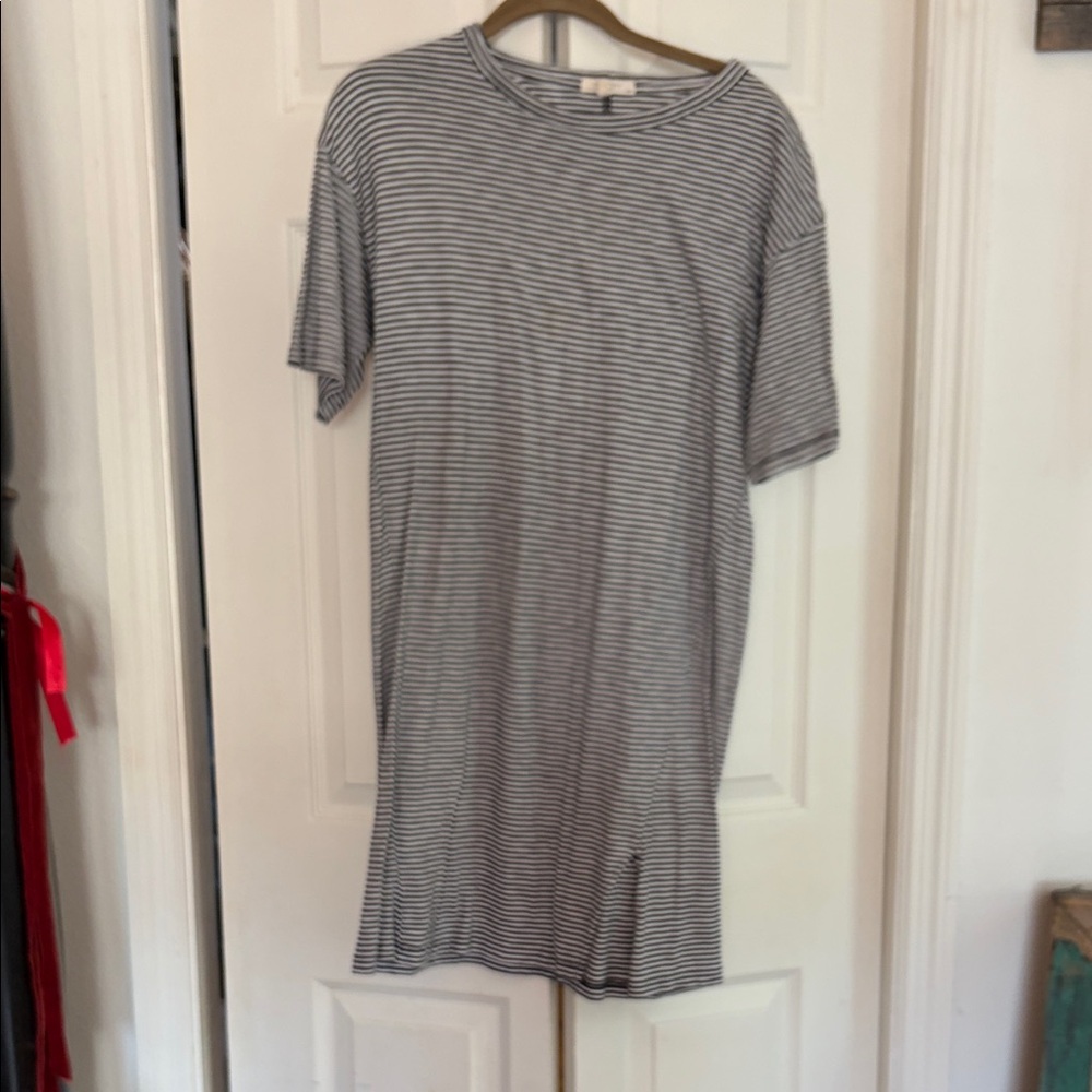rag & bone Black and White Striped Midi Dress